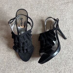 Limelight Black Ruffle Heels